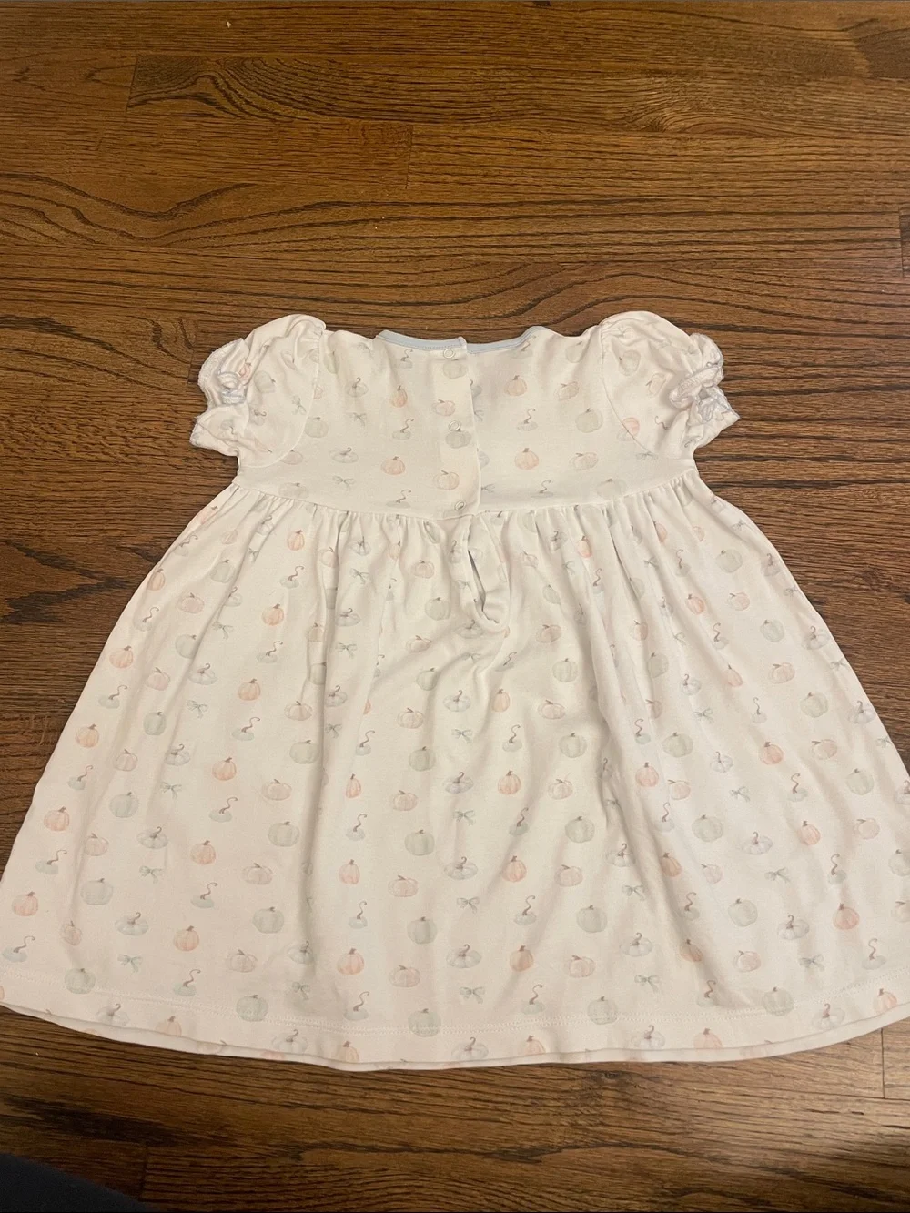 Light Pink Puff-Sleeve Pocket Dress for Kids